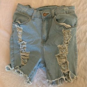 Blue Jean ripped shorts